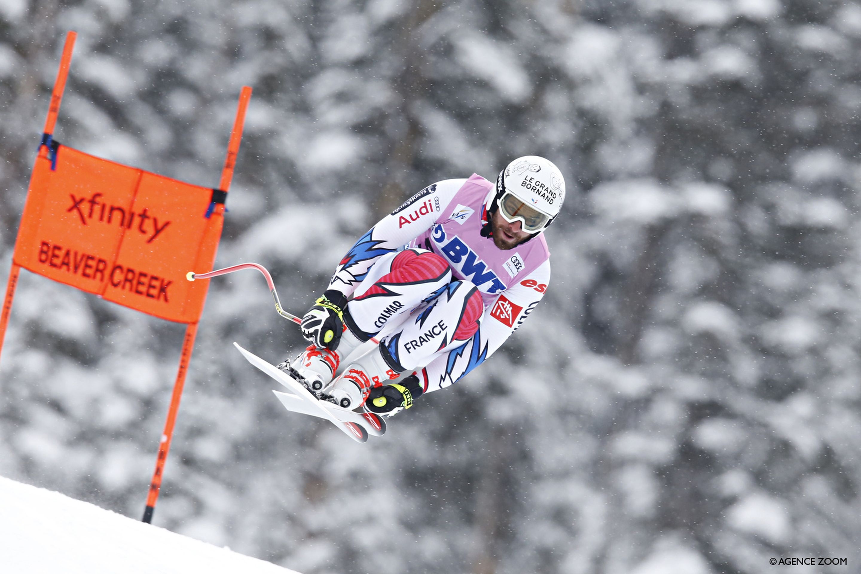 BEAVER CREEK, USA - NOVEMBER 30: Thomas Mermillod Blondin of France competes during the Audi FIS Alpine Ski World Cup Men's Downhill on November 30, 2018 in Beaver Creek USA. (Photo by Alexis Boichard/Agence Zoom)