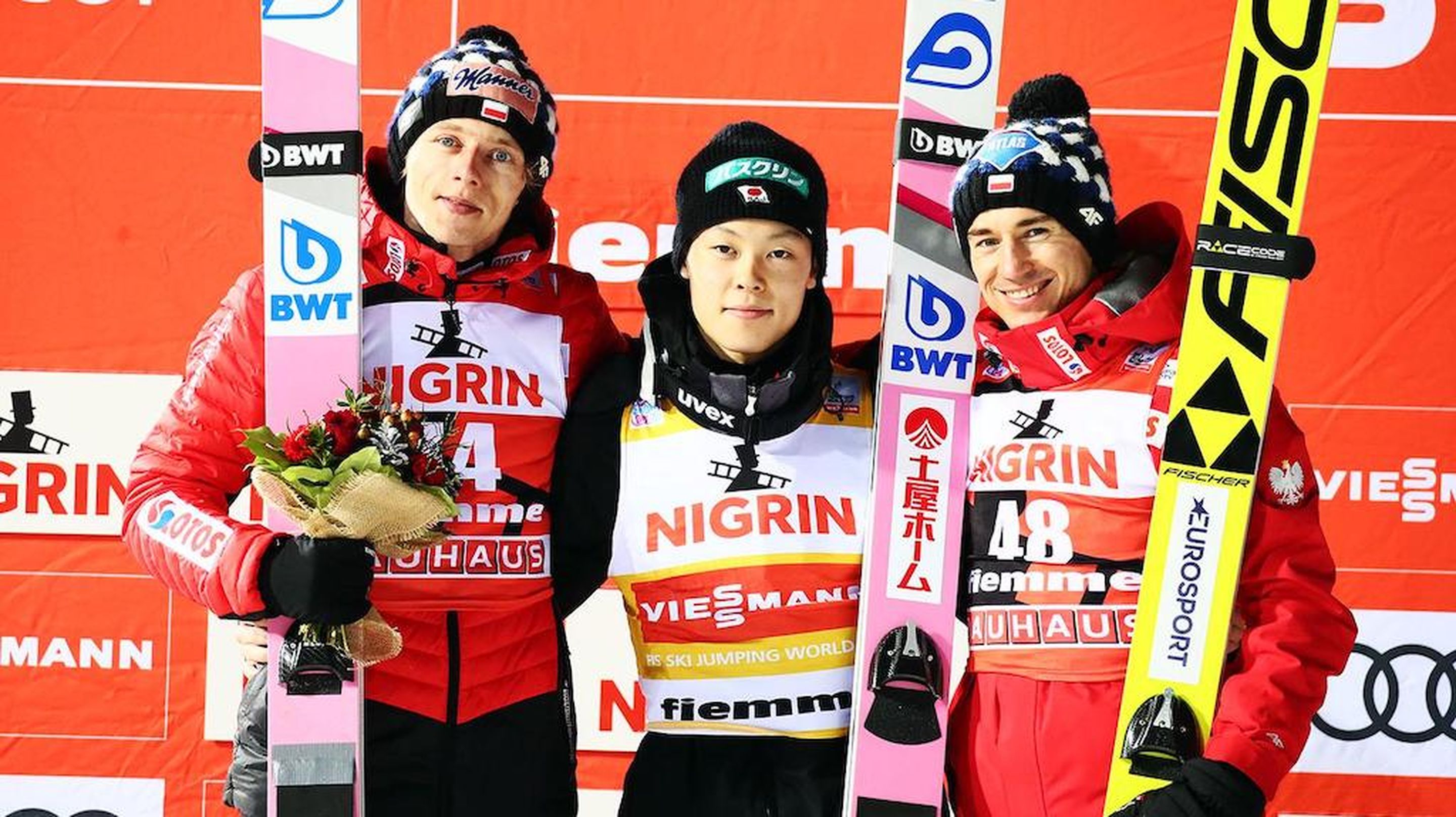 Dawid Kubacki, Ryoyu Kobayashi, Kamil Stoch