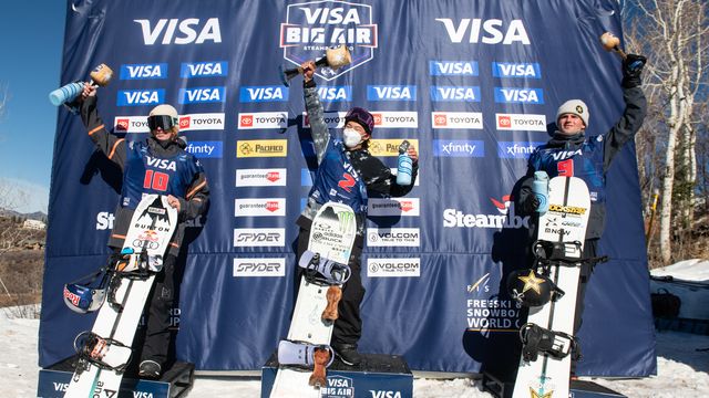 Clemans Millauer (AUT), Su Yiming (CHN) and Mons Roisland (NOR) © Mike Dawson/US Ski & Snowboard Team