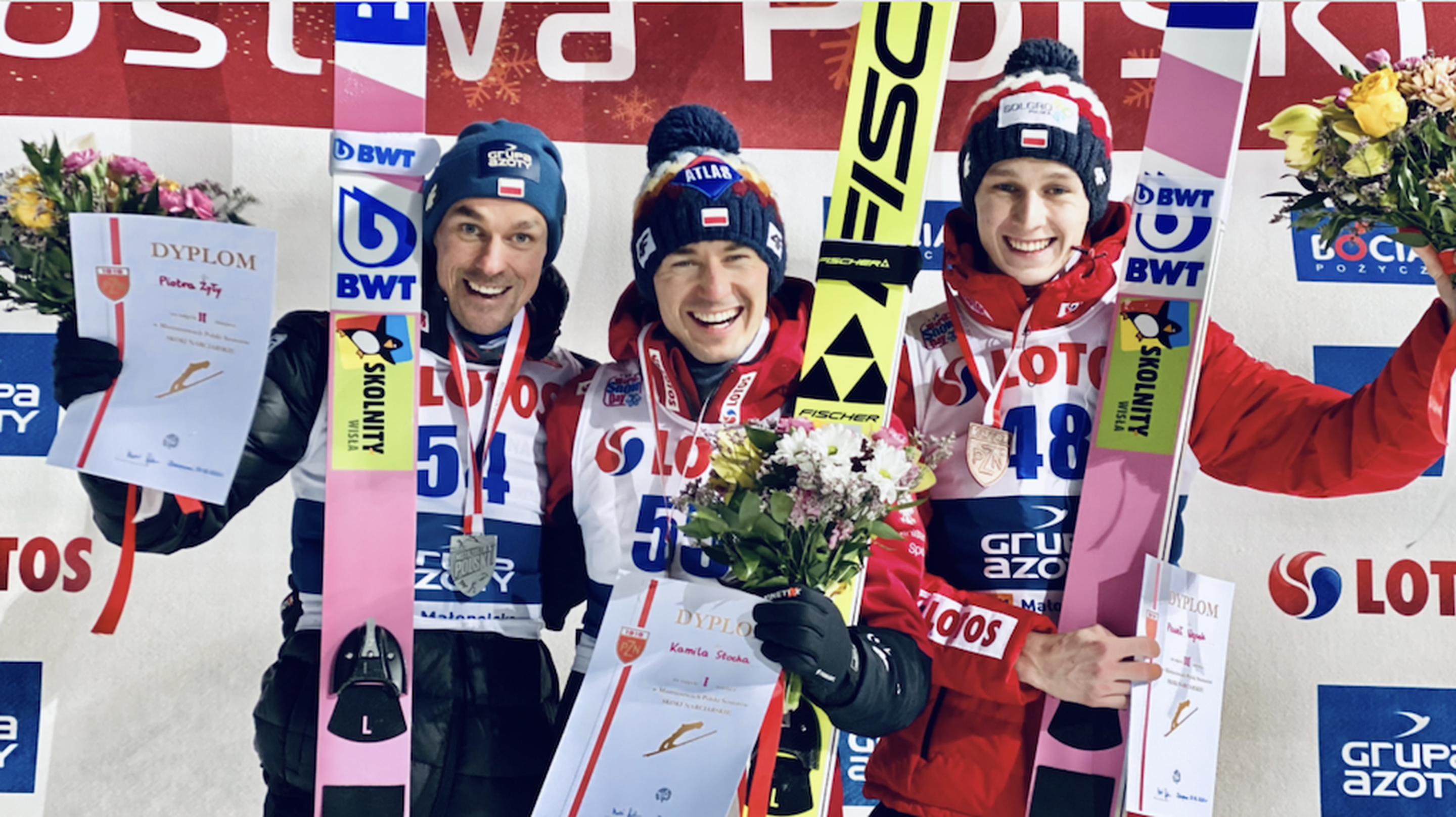 Piotr Żyła, Kamil Stoch, Paweł Wasek - © pzn.pl