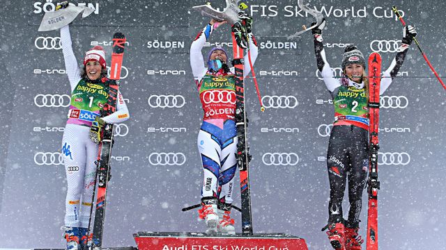Agence Zoom - Federica Brignone (ITA) Tessa Worley (FRA) Mikaela Shiffrin (USA)