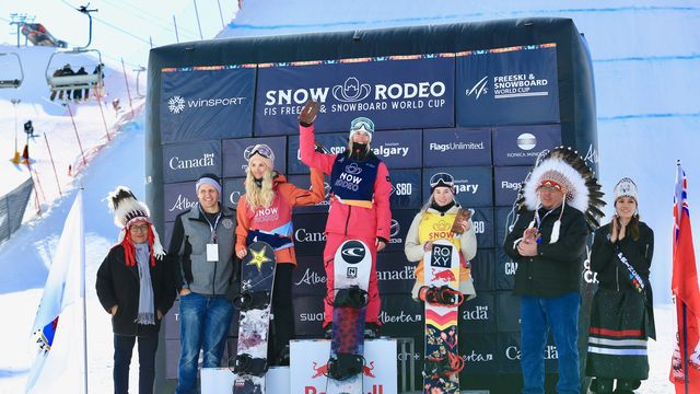 The women's Calgary slopestyle podium © Buchholz/FIS Snowboard