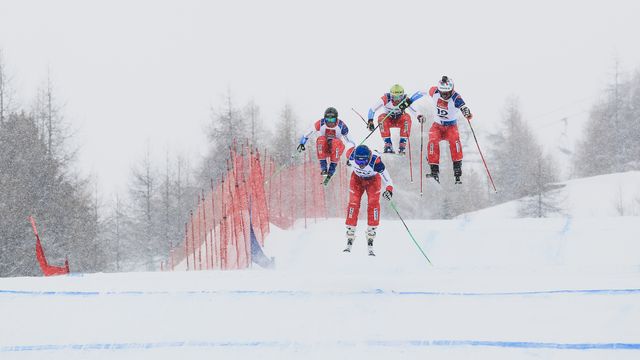 Ski cross action in Veysonnaz (SUI)