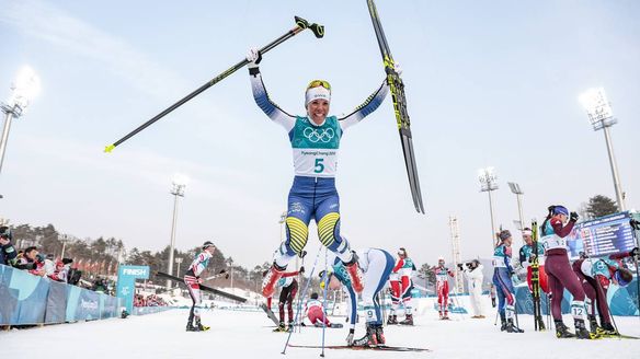 Charlotte Kalla wins 1st gold medal of PyeongChang 2018