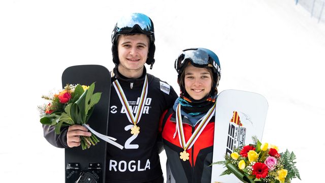 Mykhailo Kharuk and Maria Valova © Miha Matavz/FIS Snowboard