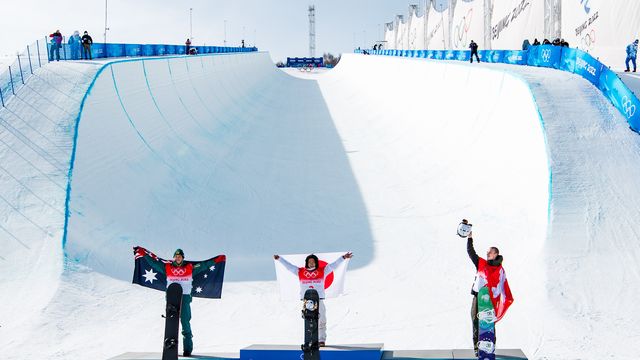 Scotty James (AUS), Ayumu Hirano (JPN) and Jan Scherrer (SUI) © GEPA Pictures/Matic Klansek