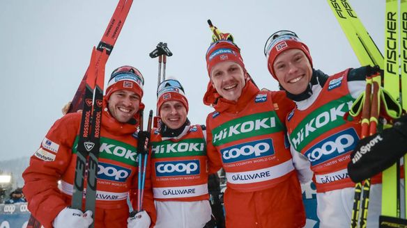Norway defy snow and Swedish support to win men's relay