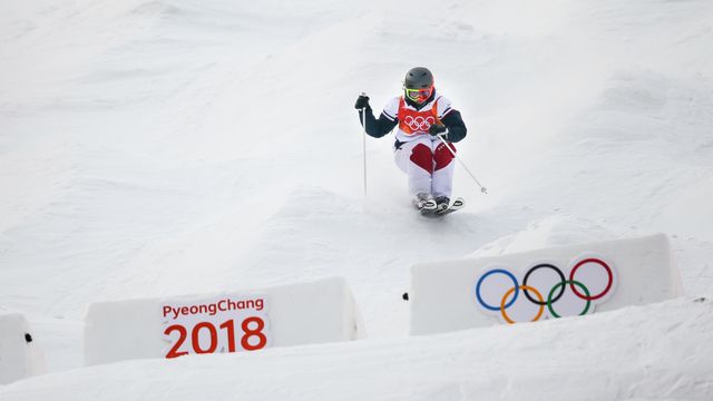 PYEONGCHANG-GUN, SOUTH KOREA - FEBRUARY 09: Perrine Laffont of France takes 1st place during the Freestyle Skiing Men's & Women's Moguls Qualifications at Pheonix Snow Park on February 9, 2018 in Pyeongchang-gun, South Korea. (Photo by Laurent Salino/Agence Zoom)