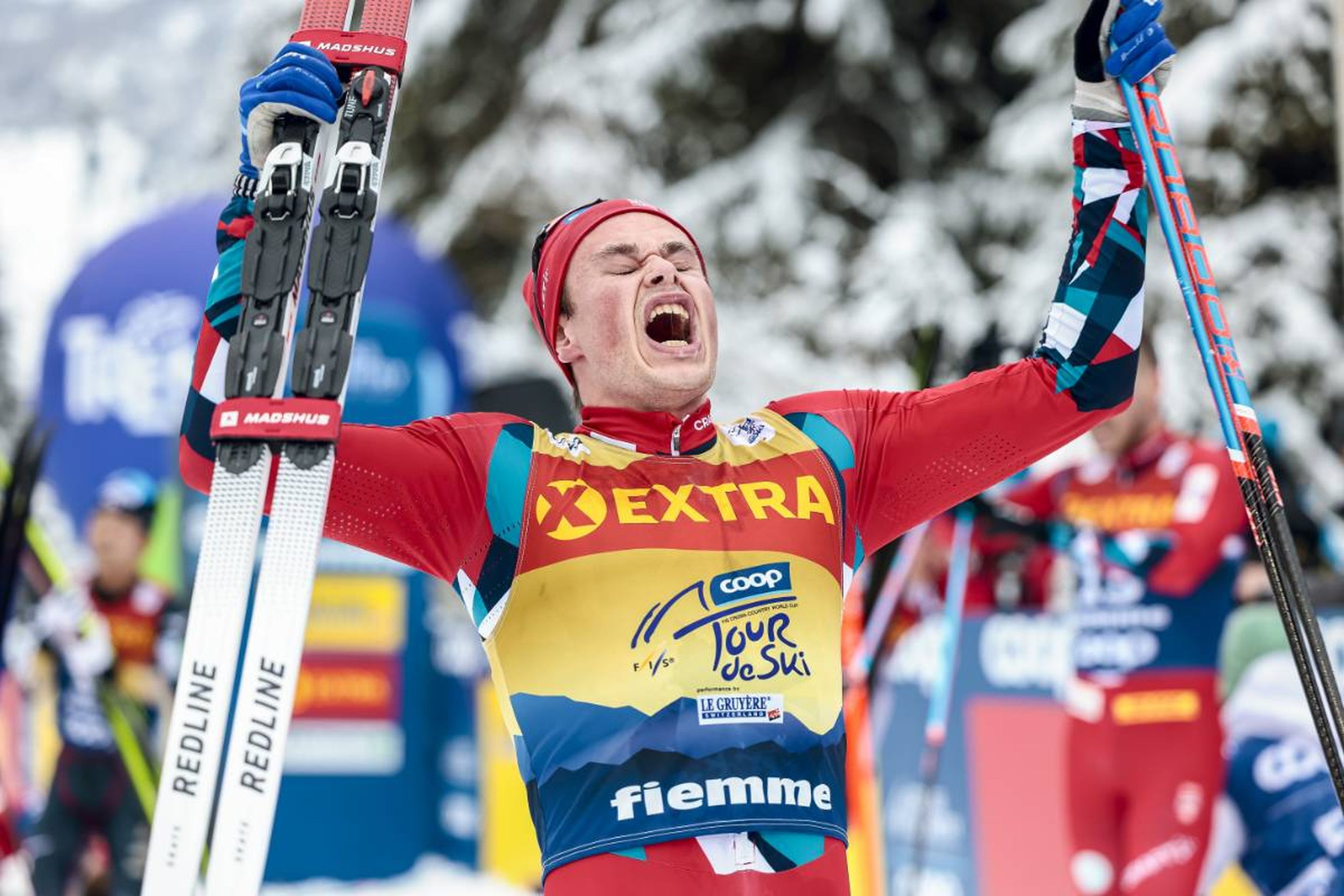 Pure joy: Amundsen celebrates after finishing Tour de Ski as a winner © NordicFocus