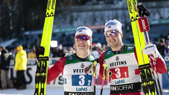 Norway and Klaebo win Team Sprint after crashes, chaos and comebacks in Lahti