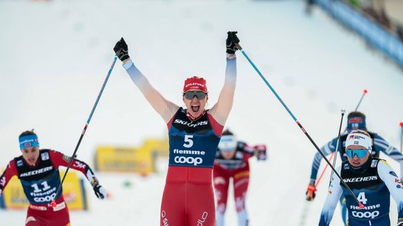 Faehndrich wins sprint on Olympic tracks as Klaebo extends Tour lead