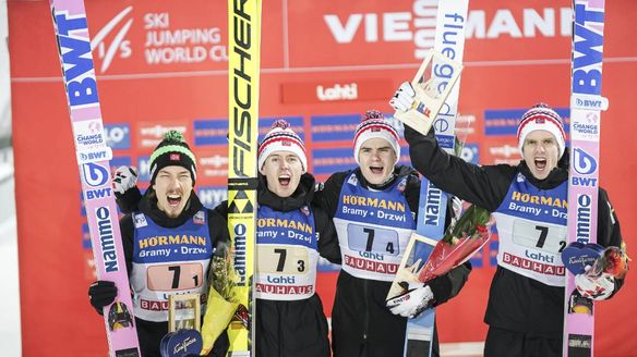 Team Norway celebrates in Lahti
