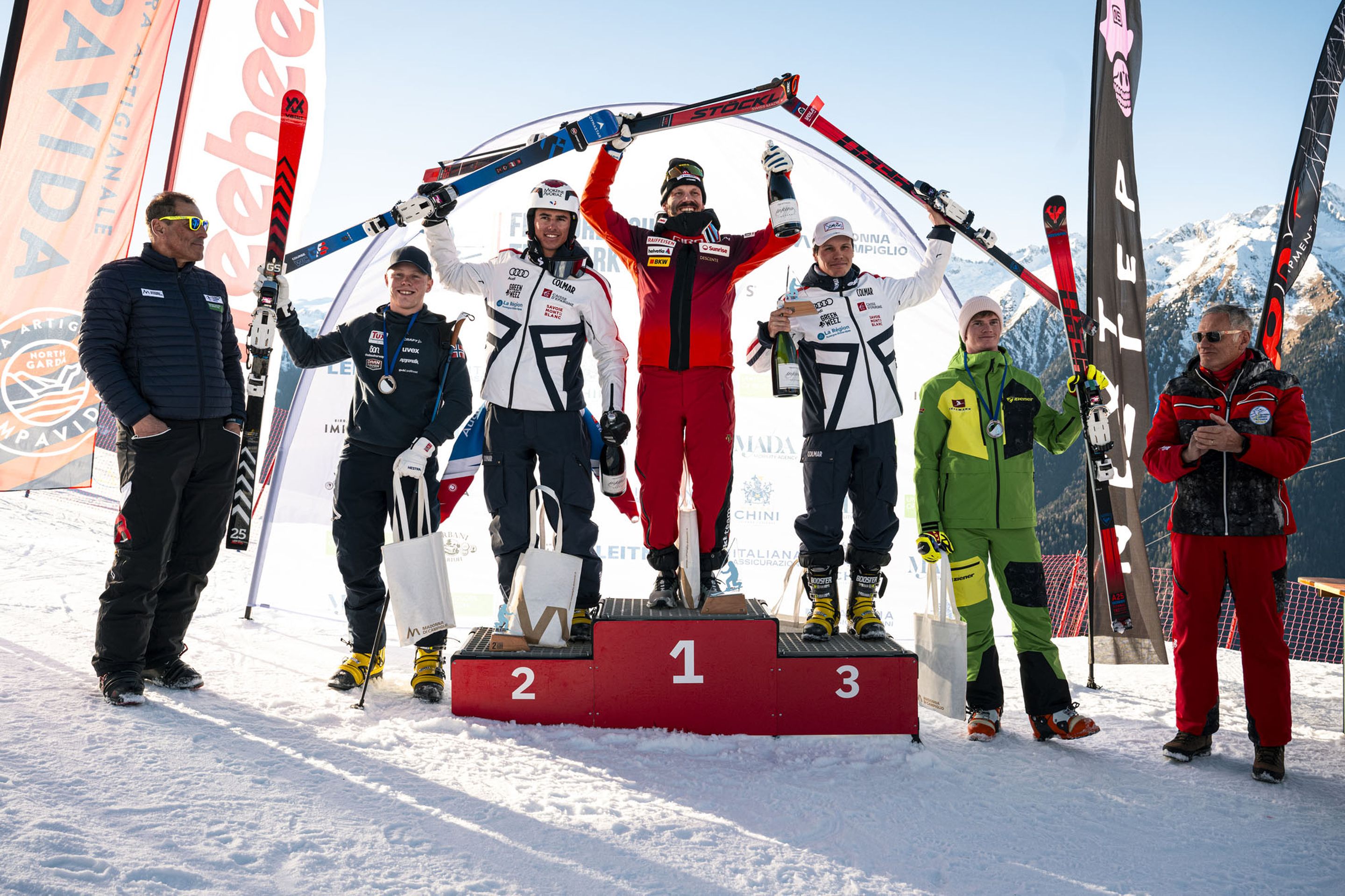 Podium day 2: (from left to right) Alexis Page, Nicolas Michel and Noé Claye - © Ulysse Daessle