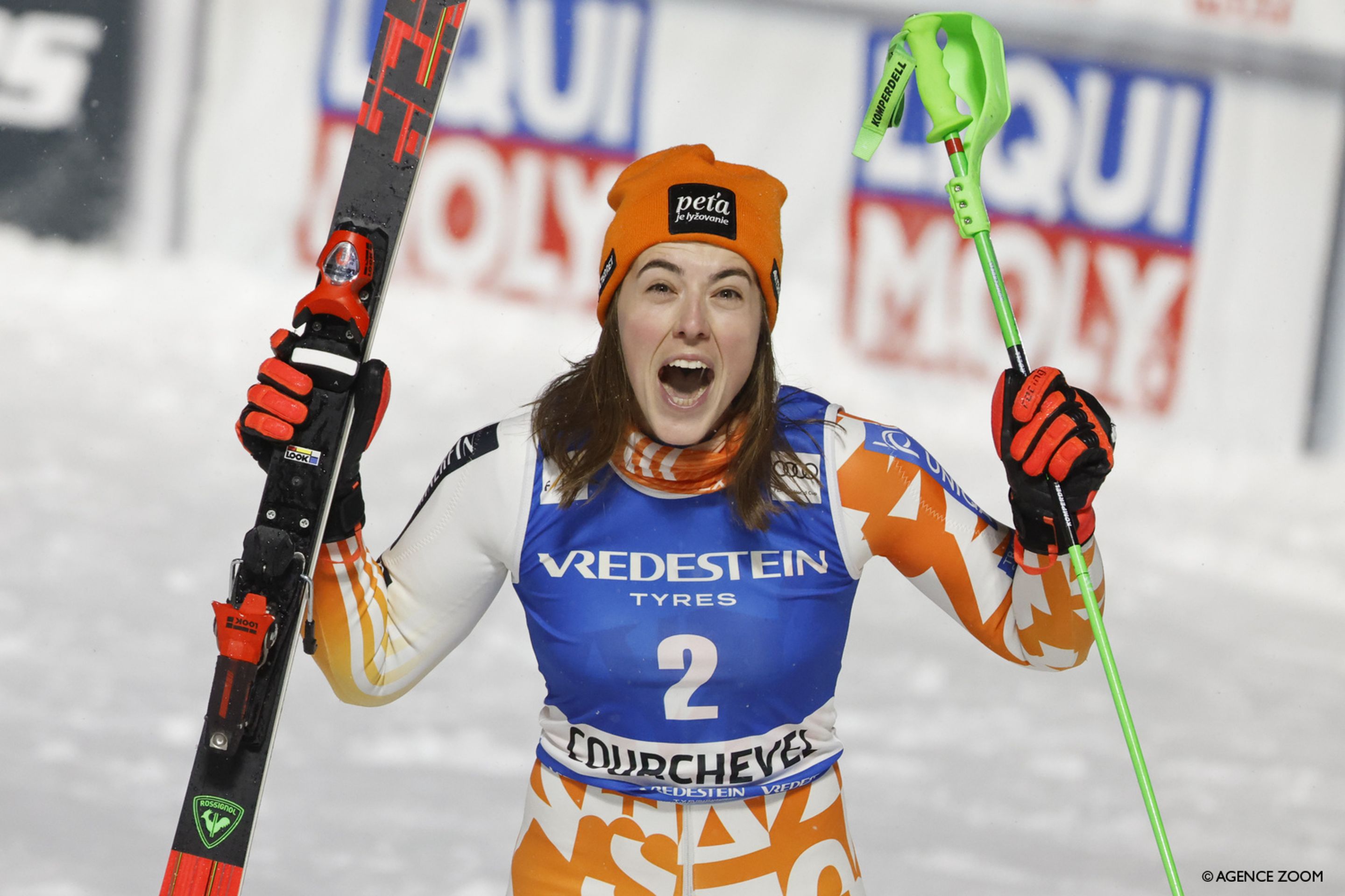 Vlhova recovered from her Levi straddle to win the Courchevel slalom just before Christmas (Agence Zoom)