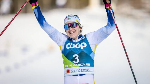 Andersson wins historic skiathlon gold despite fall: 'A dream come true'