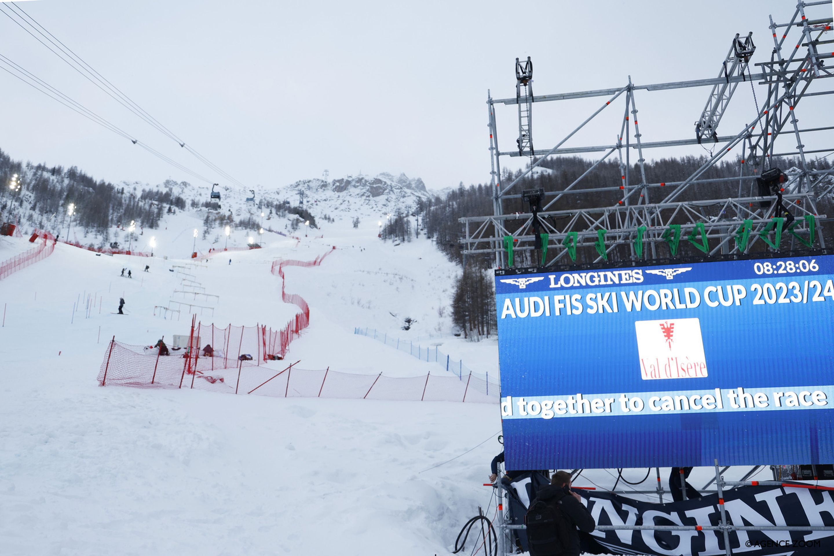 Sunday's conditions in Val d'Isère (FRA) did not allow the men's slalom race to go ahead (Agence Zoom)