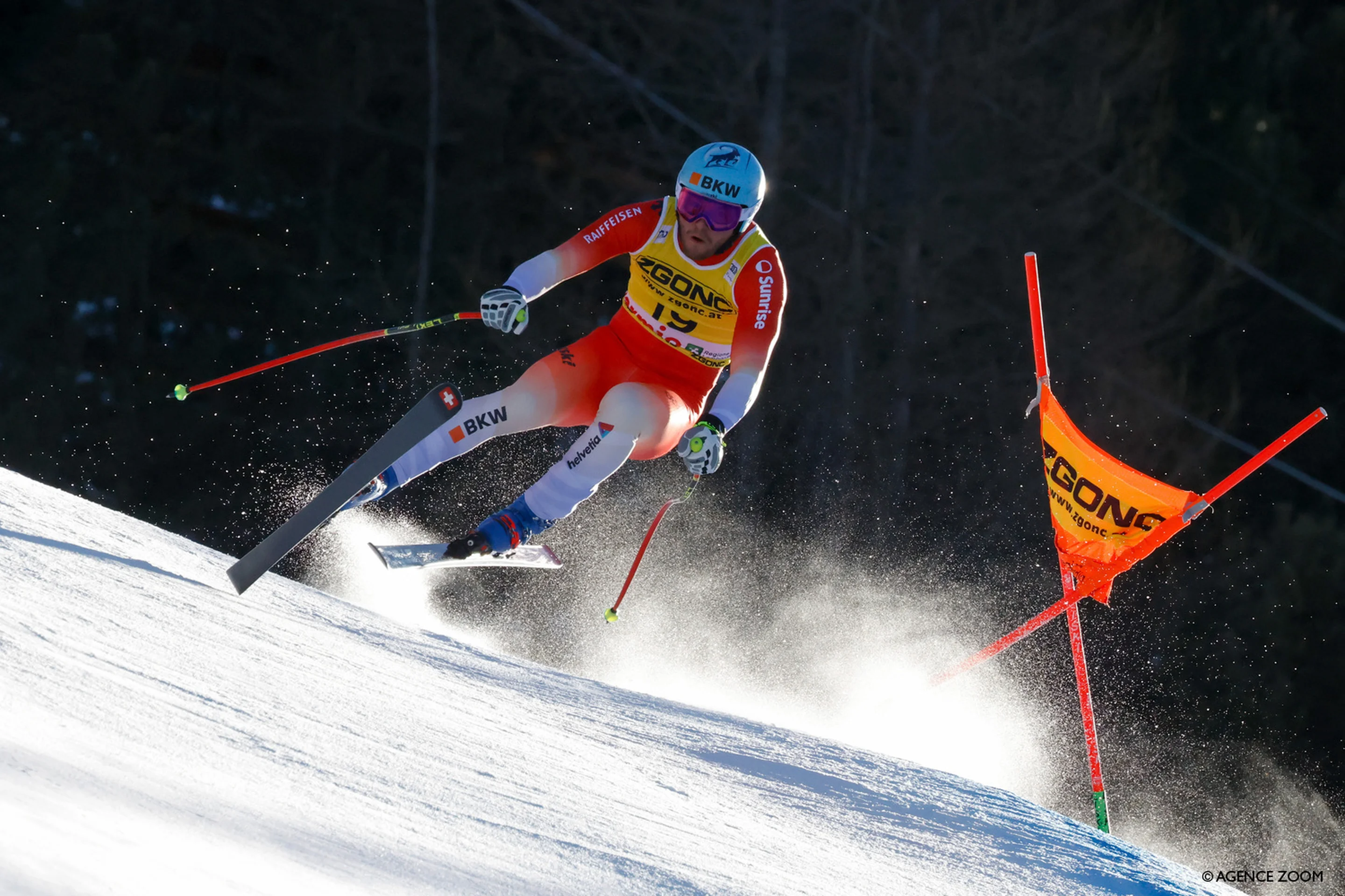 Alexis Monney (SUI/Stoeckli) on his way to his first World Cup victory in the Bormio Downhill last season. ©Agence Zoom