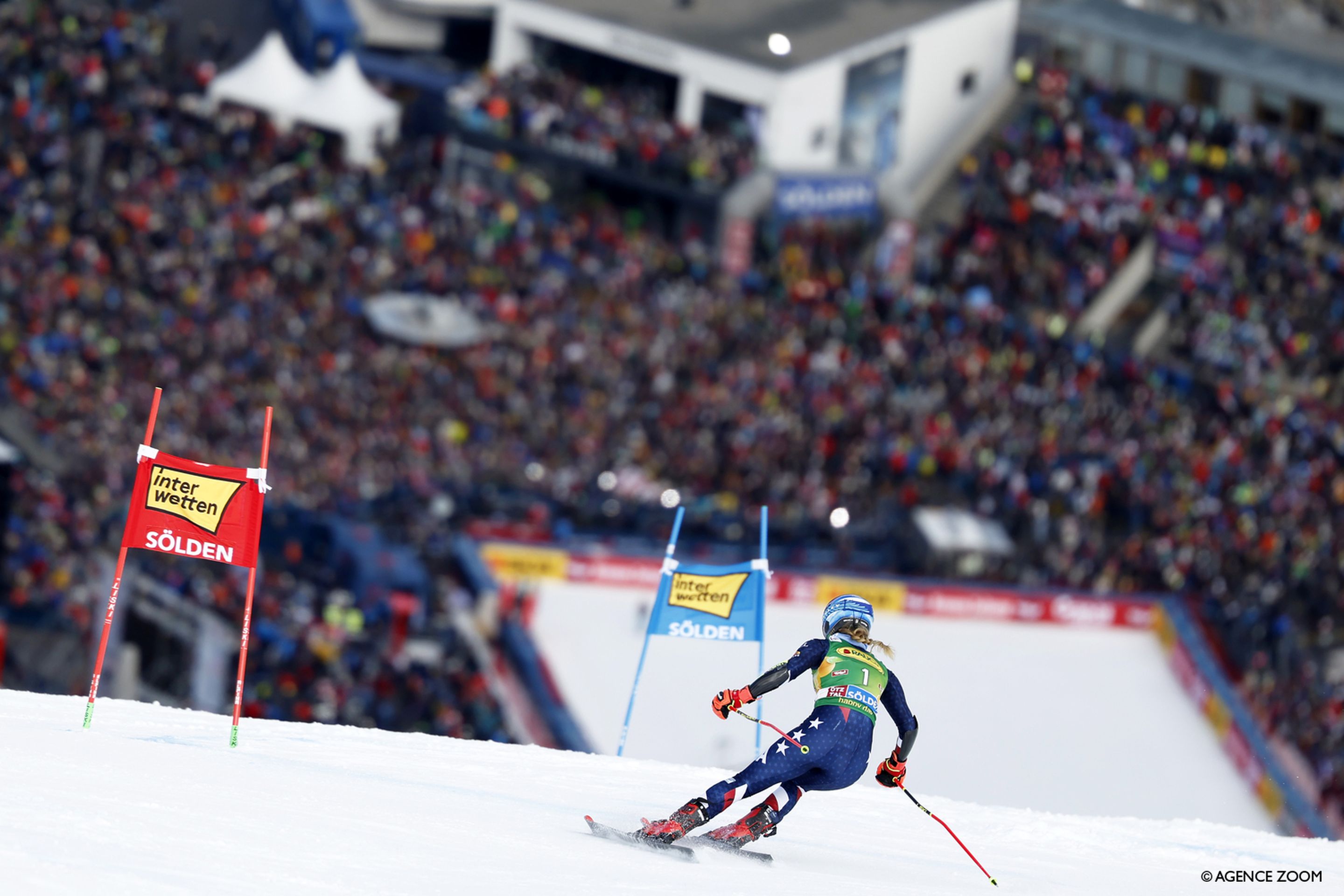 For all her Slalom success, Shiffrin, shown here in the 2024/25 season-opening GS in Sölden, is also the women's all-time leader in World Cup Giant Slalom victories with 22. © Agence Zoom