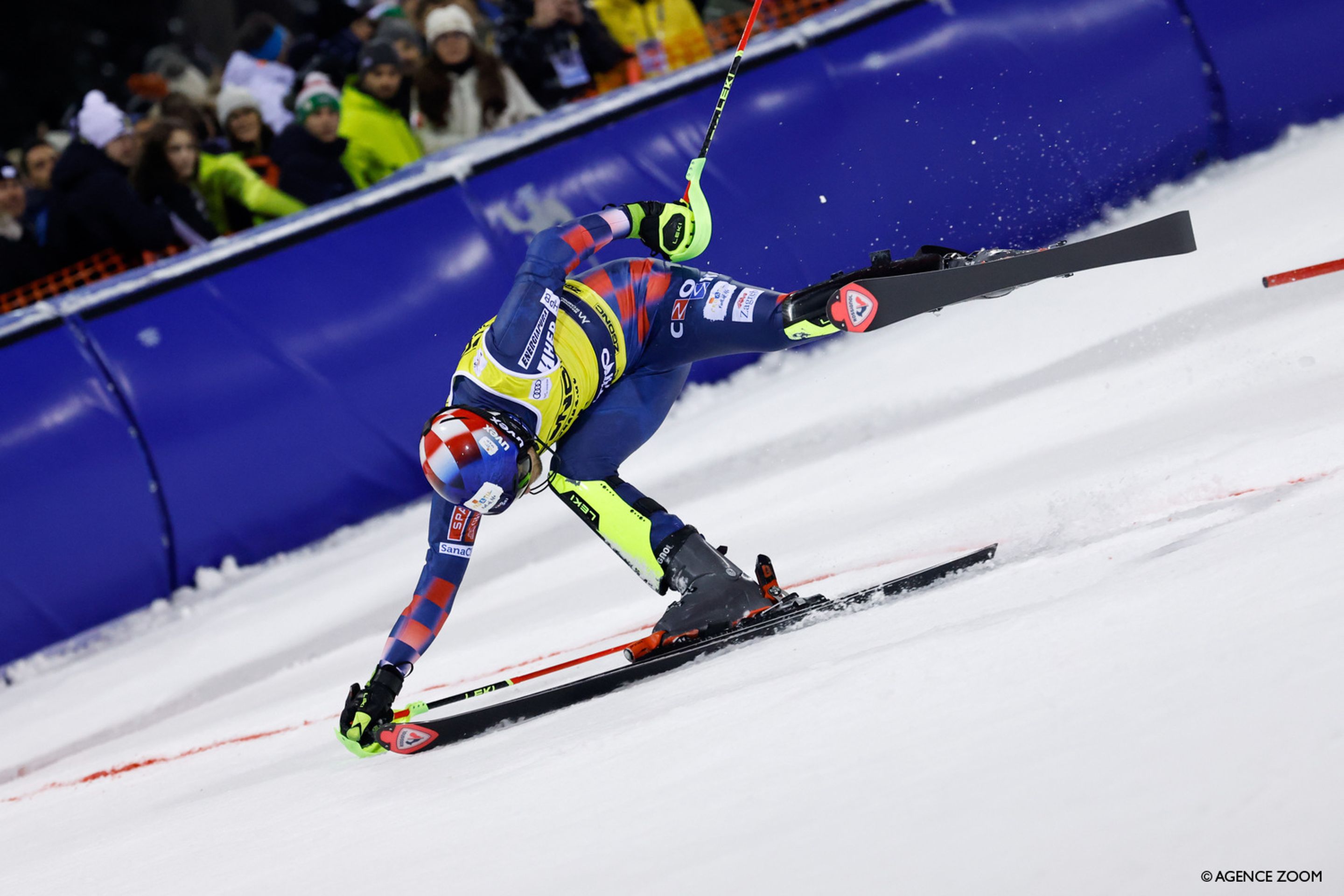 Samuel Kolega (CRO/Rossignol) crosses the line for what would turn out to be his first World Cup podium. ©Agence Zoom