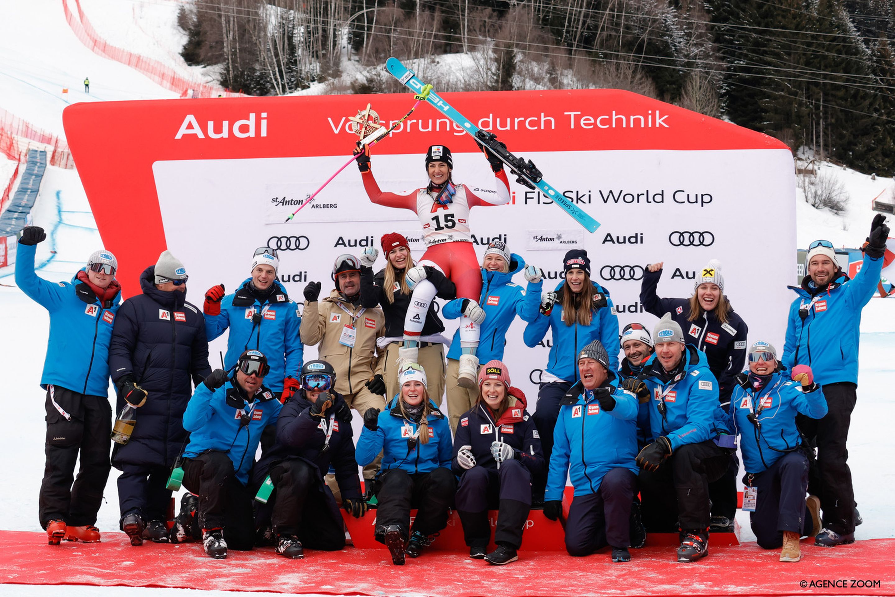 Venier is the first Austrian to finish on a Super G podium in St Anton for a decade @AgenceZoom