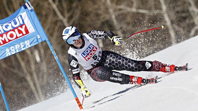 ASPEN, USA - MARCH 16: Tina Weirather of Liechtenstein takes 1st place, wins the globe in the overall standings during the Audi FIS Alpine Ski World Cup Finals Women's and Men's Super-G on March 16, 2017 in Aspen, USA (Photo by Alexis Boichard/Agence Zoom)