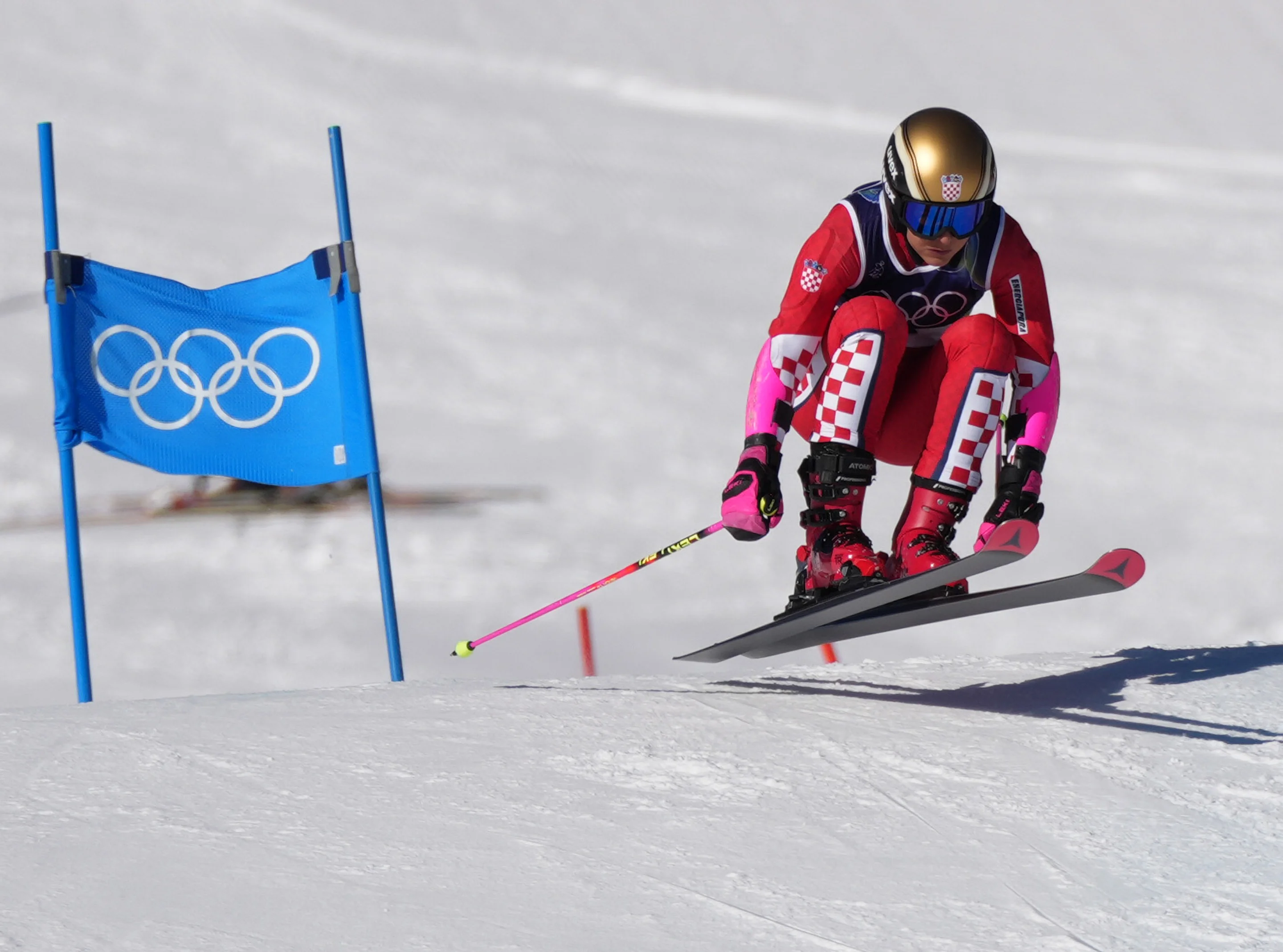 Zrinka Ljutic (CRO/Atomic) competing in the Olympic Giant Slalom race at Milano Cortina 2026. ©FIS/ActionPress/Zsombor Czoma