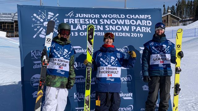 Men's slopestyle podium from Klaeppen