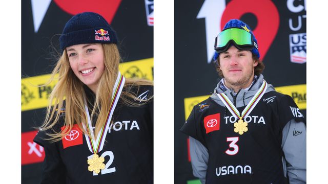 Slopestyle winners Zoi Sadowski Synnott (NZL) and Chris Corning (USA) © Laurent Salino/Agence Zoom