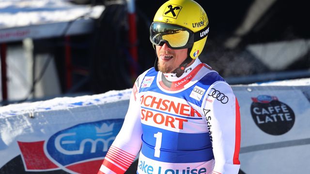 LAKE LOUISE, CANADA - NOVEMBER 24: Max Franz of Austria takes 1st place during the Audi FIS Alpine Ski World Cup Men's Downhill on November 24, 2018 in Lake Louise Canada. (Photo by Christophe Pallot/Agence Zoom/Getty Images)