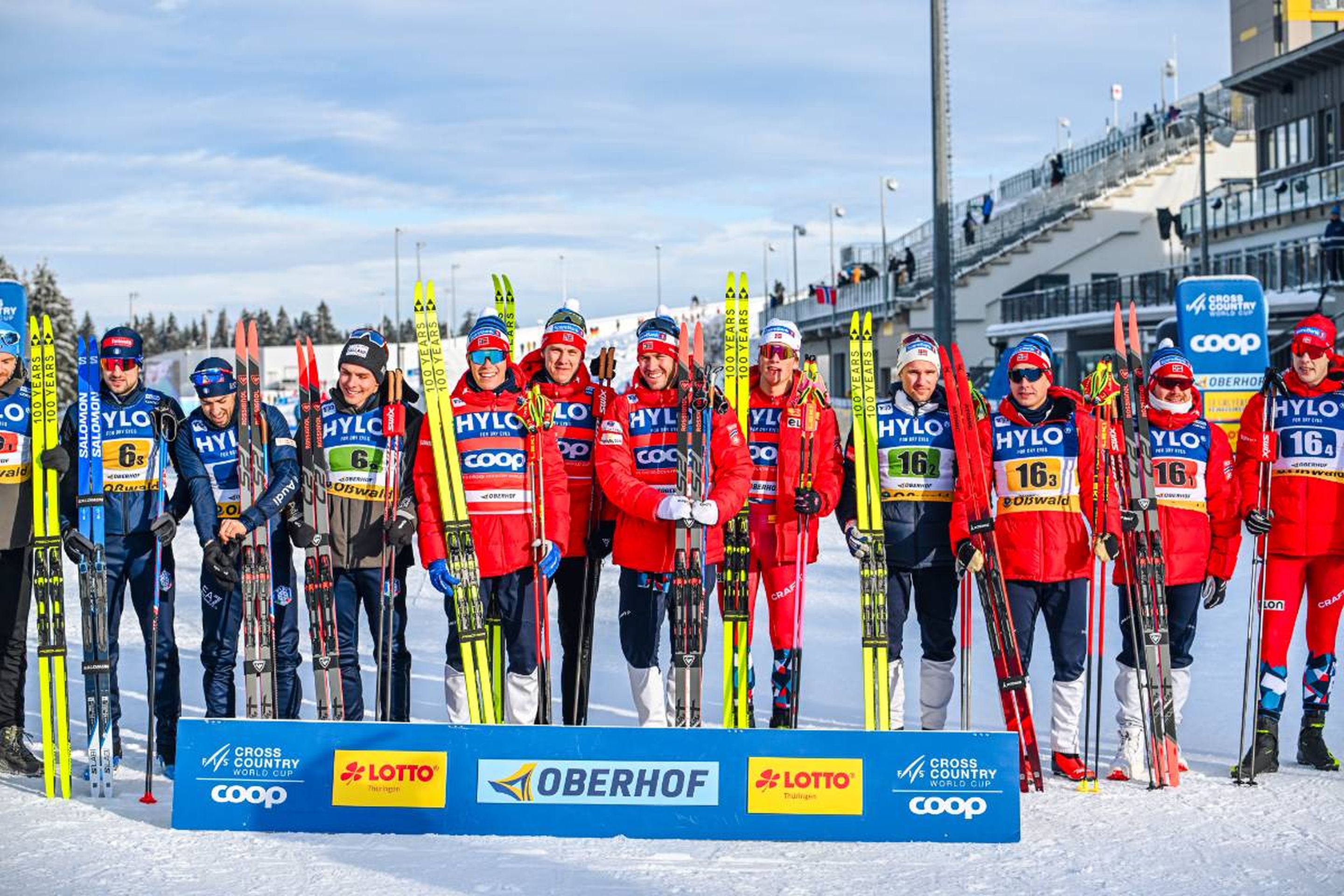 Italy, Norway I and Norway II on the podium © NordicFocus