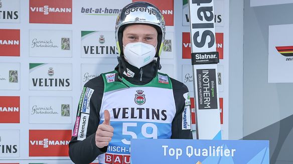 Anze Lanisek takes qualification win in Garmisch-Partenkirchen