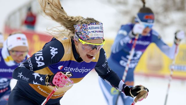 Jessie Diggins (USA) claims her eighth World Cup victory in Toblach, Italy @FIS/ActionPress/Pierre Teyssot