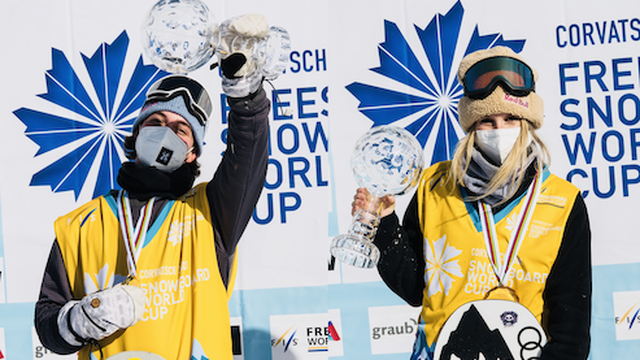 Marcus Kleveland (NOR) and Anna Gasser (AUT) © Mateusz Kielpinski / FIS Snowboard