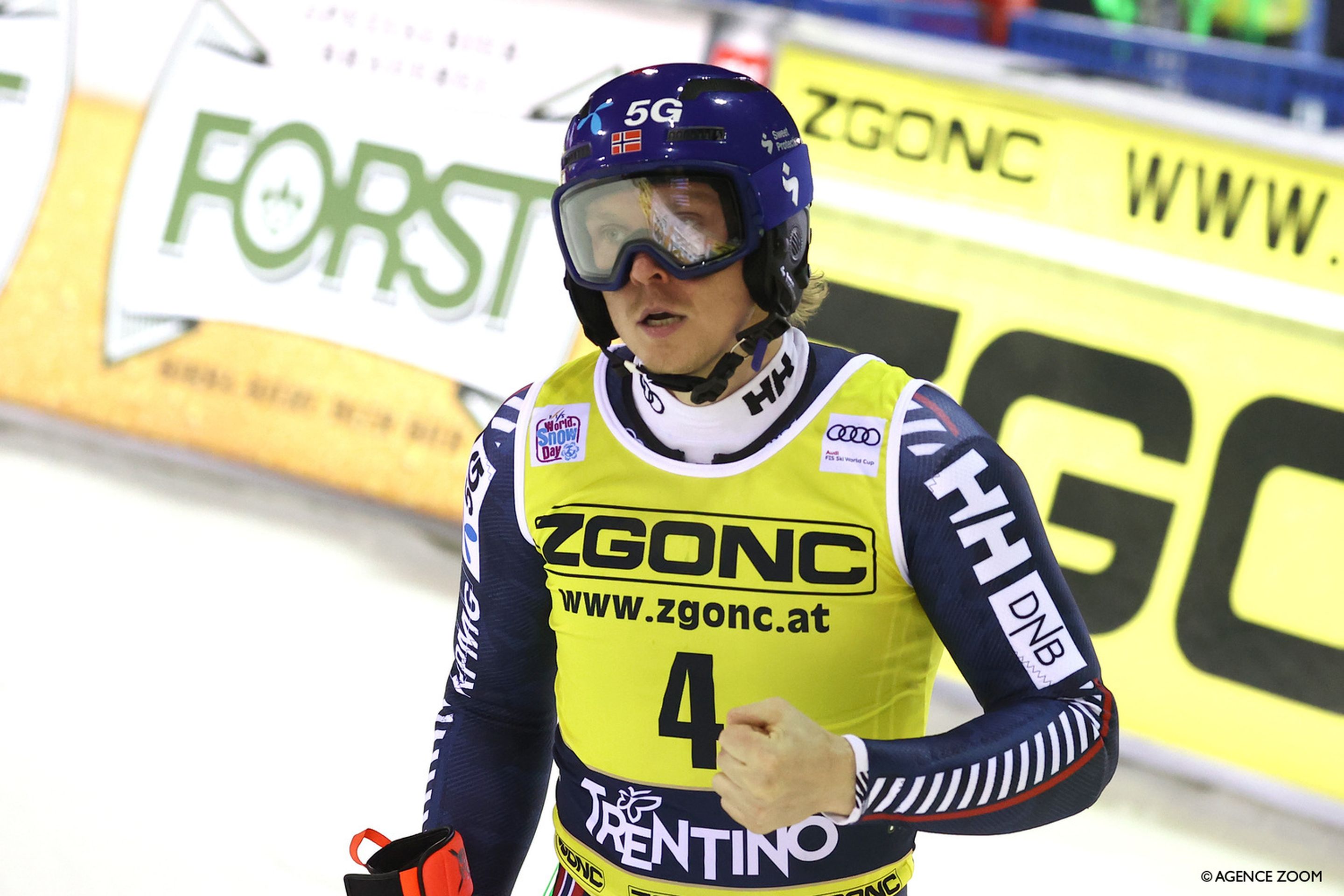 Henrik Kristoffersen narrowly missed his debut win of the season