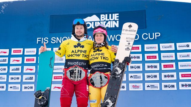 Oskar Kwiatkowski and Ramona Theresia Hofmeister winners at Blue Mountain (CAN) © Jay Perreault/FIS