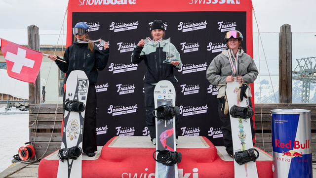 Sky Remans of Belgium took top spot on the women's 2024/25 European Cup in slopestyle & big air © Swiss Snowboard