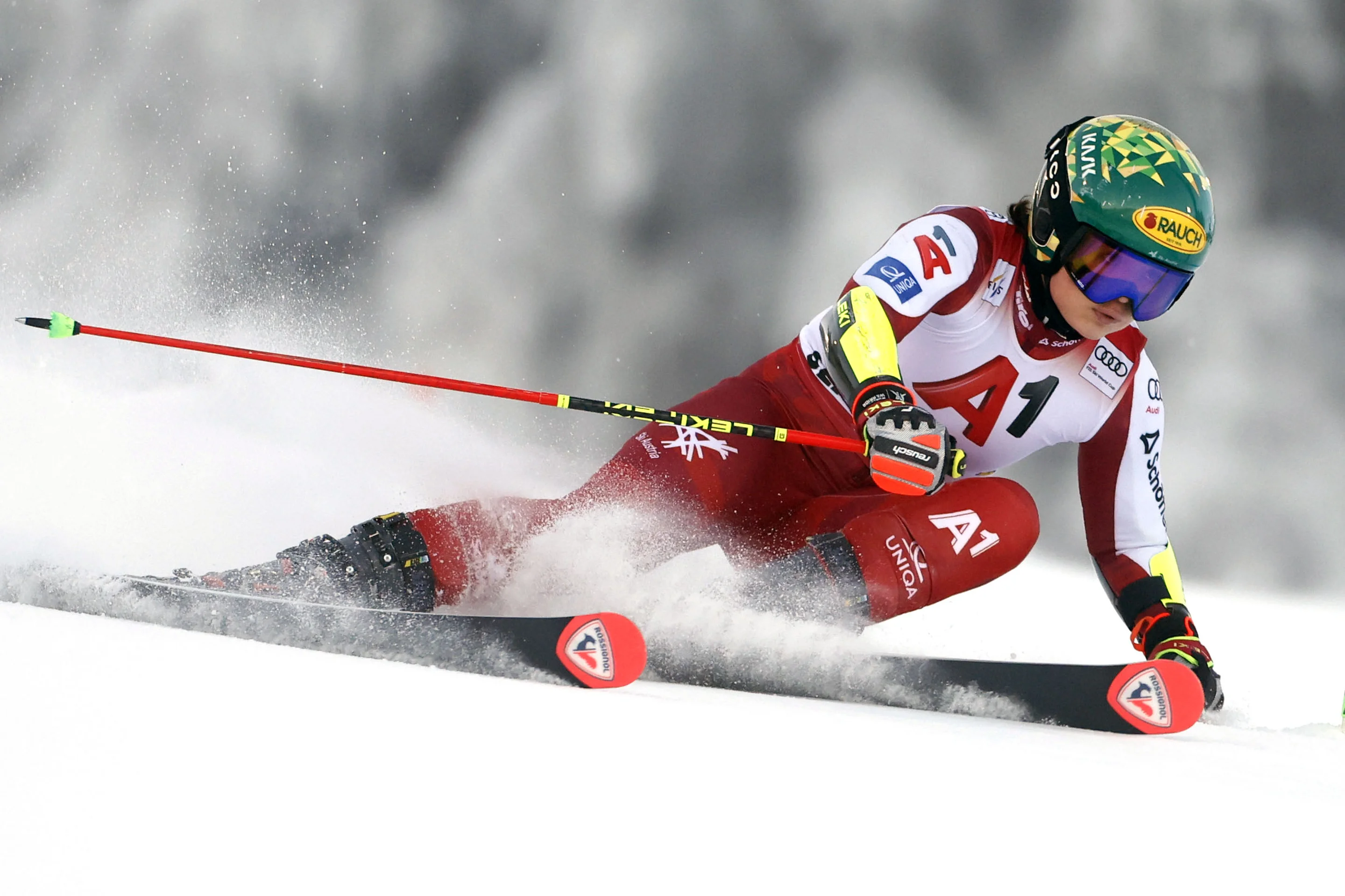 Julia Scheib (AUT/Rossignol) in full control en route to victory in Semmering, part of her breakout season that saw her win five races and the Giant Slalom Crystal Globe. ©FIS/ActionPress/Simon Hausberger