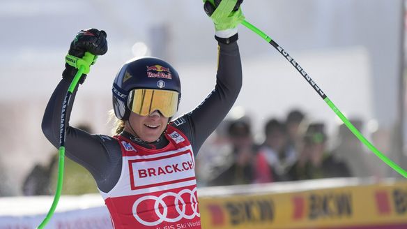 Goggia defies broken hand to win St. Moritz downhill