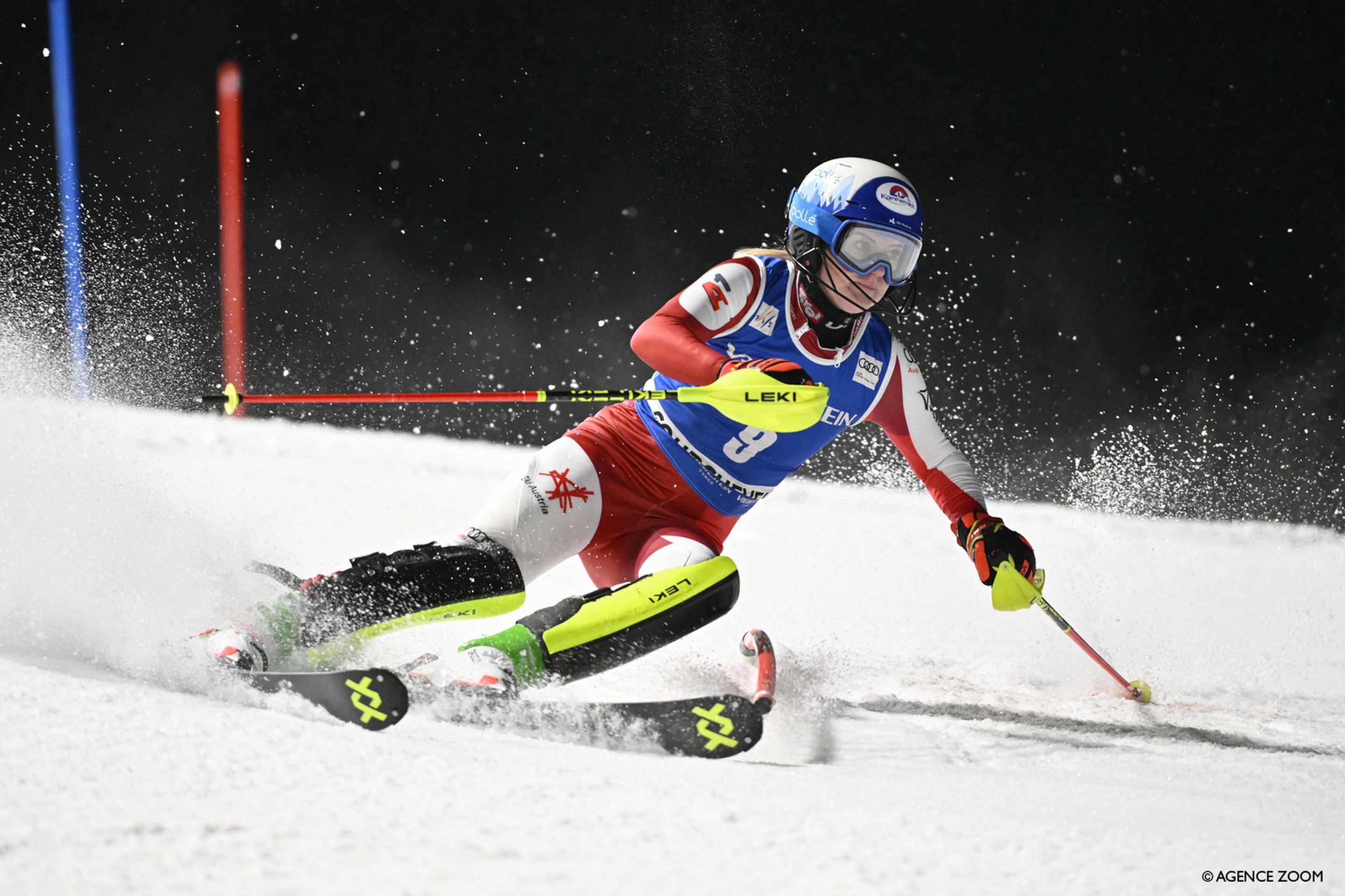 Katharina Truppe (AUT) on her way to a surprise podium on Thursday (Agence Zoom)