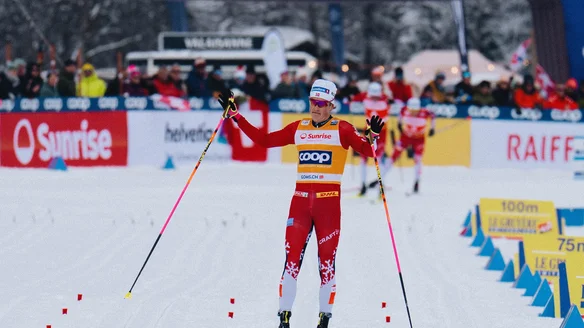 Klaebo leads Norwegian clean sweep in Goms Mass Start