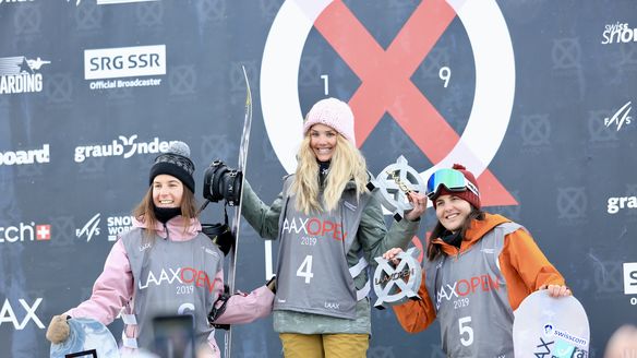 Corning and Norendal tops in Laax Open slopestyle World Cup