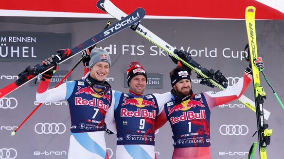 Feuz claims third victory on the Streif