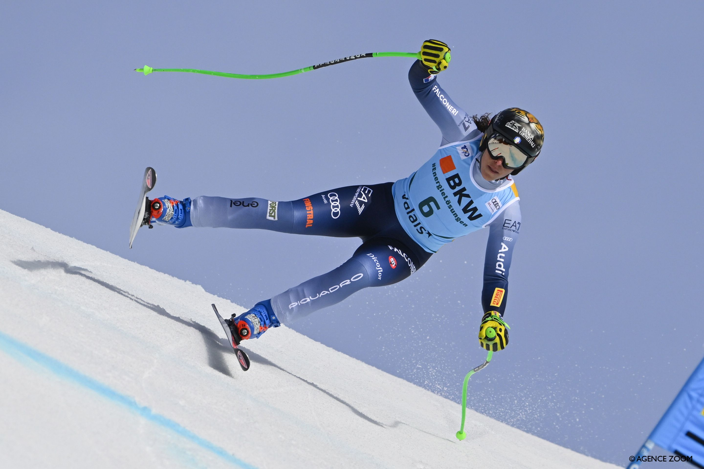 Federica Brignone (ITA) attacks the Mont-Lachaux en route to another podium (Agence Zoom)