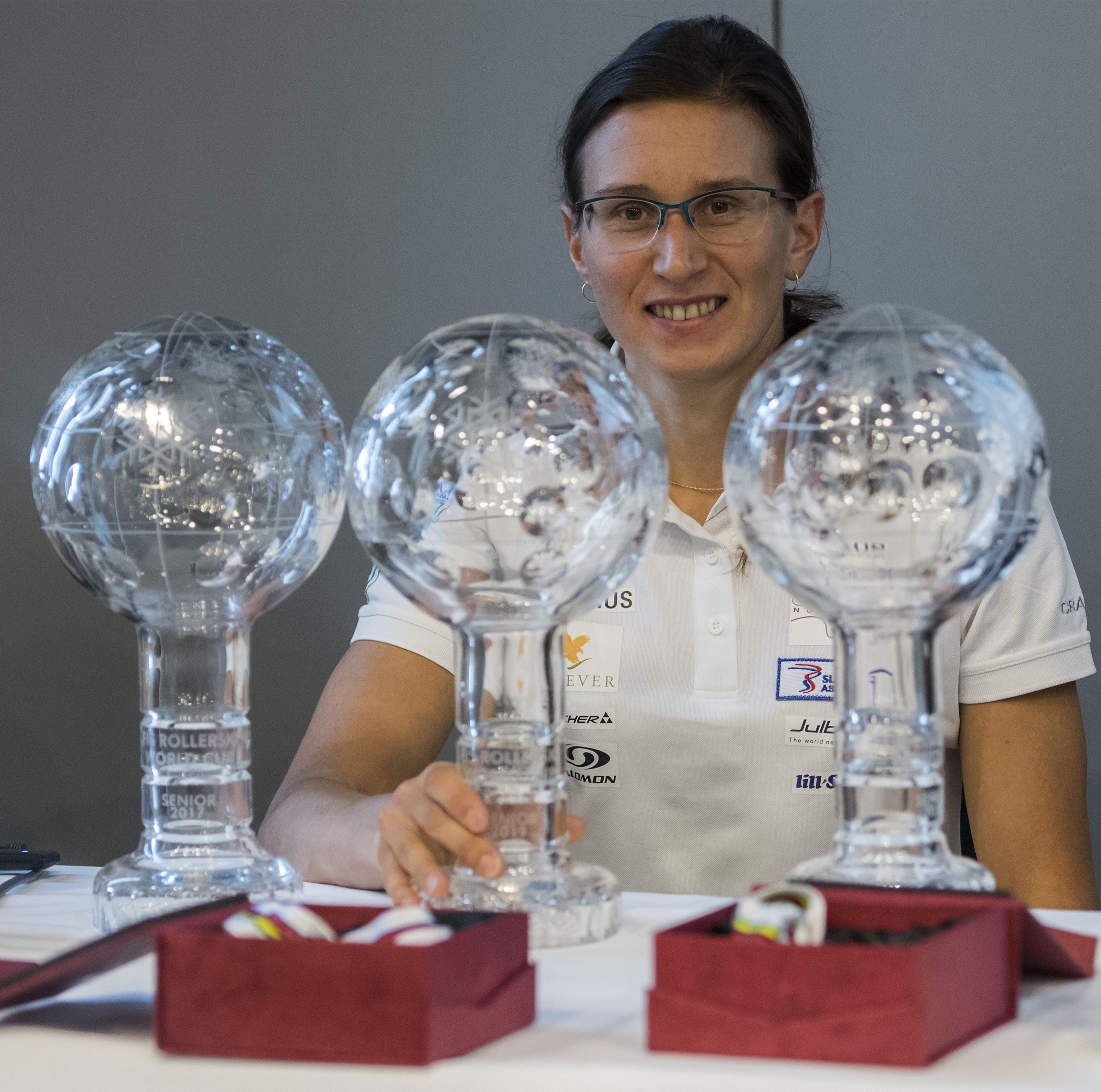 Alena with her trophies of glory