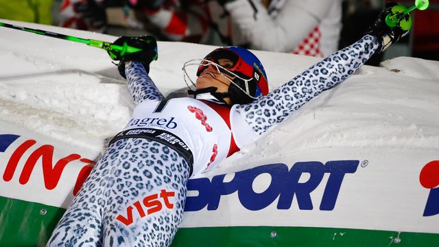 ZAGREB, CROATIA - JANUARY 03: Veronika Velez Zuzulova of Slovakia takes 1st place during the Audi FIS Alpine Ski World Cup Women's Slalom on January 03, 2017 in Zagreb, Croatia (Photo by Christophe Pallot/Agence Zoom)