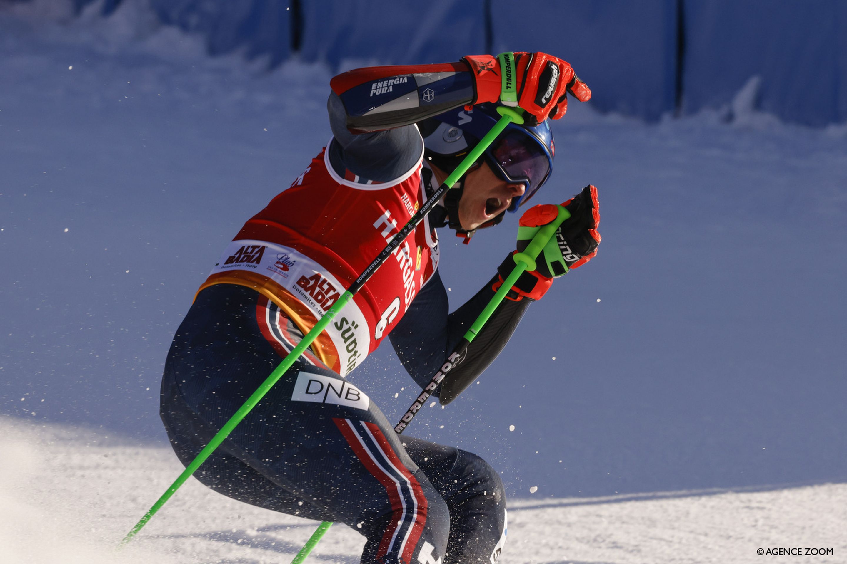 Henrik Kristoffersen missed out on the victory by two hundredths of a second (Agence Zoom)