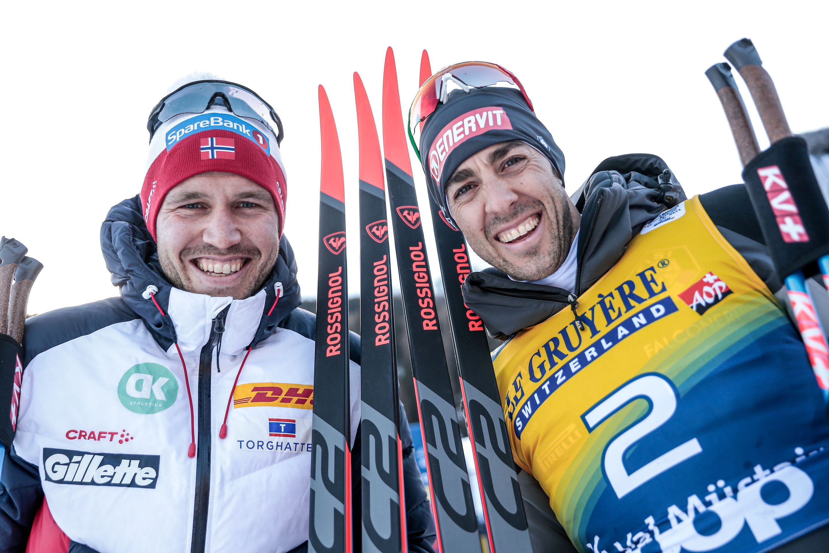 Paal Goldberg (left) pipped Federico Pellegrino (right) to second place @Nordic Focus