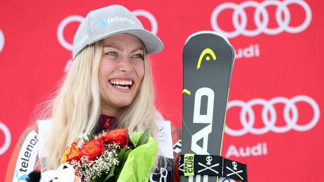 OFTERSCHWANG, GERMANY - MARCH 09: Ragnhild Mowinckel of Norway takes 1st place during the Audi FIS Alpine Ski World Cup Women's Giant Slalom on March 9, 2018 in Ofterschwang, Germany. (Photo by Christophe Pallot/Agence Zoom)