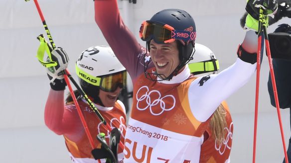 Switzerland claims gold in inaugural Olympic alpine team event
