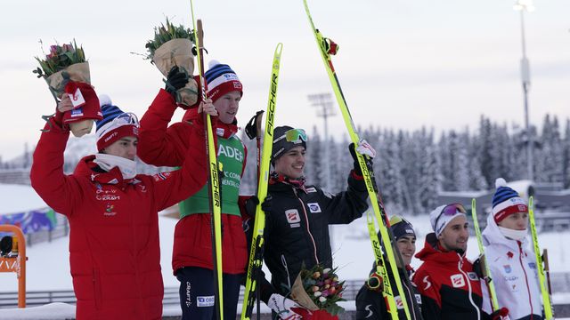 Aleksander Skoglund (2. l) took the Overall COC lead on Sunday (c) Norges Skiforbundet
